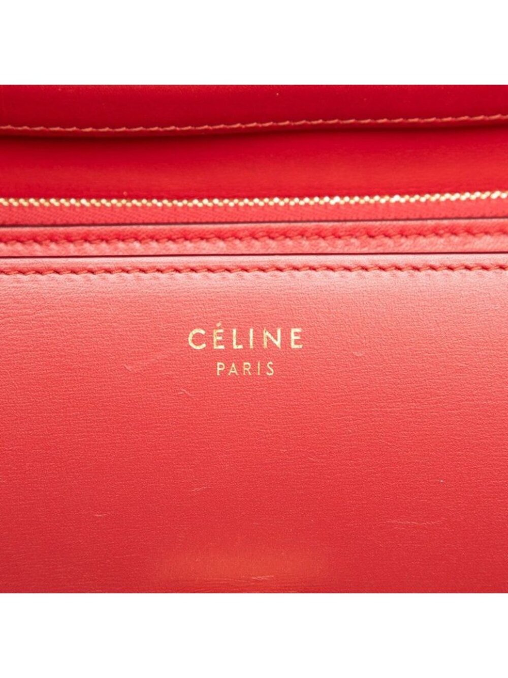 Celine Classic Box Crossbody Shoulder Bag Red Leather - Picture 5 of 7